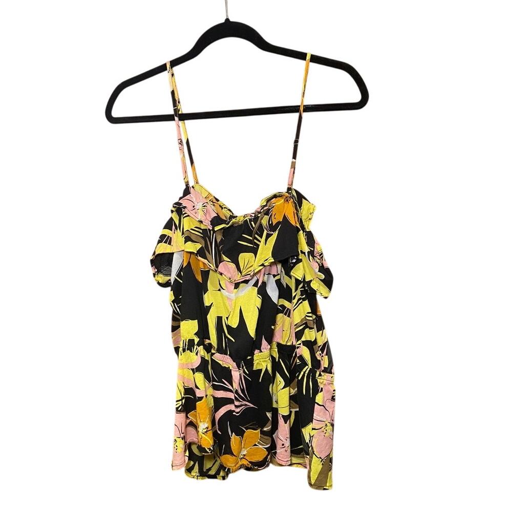 Who What Where - Multicolor Button Ruffle - Tank Top Blouse - Picture 2 of 6